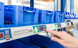 Pick by light system from KBS for warehouse order picking