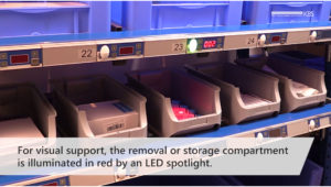 video image led pointer illuminates storage compartment
