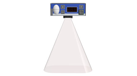 3 D graphic of new pick-by-light intervention sensor to prevent incorrect interventions