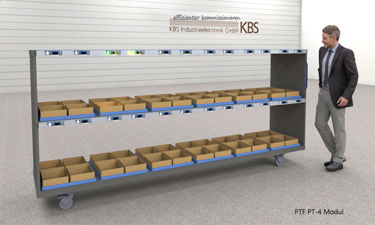 PT-4 Light module illuminates individual picking compartments from which picking is to take place