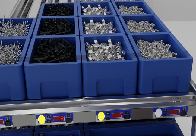 E-Kanban system SEKAN from KBS in combination with pick-to-light
