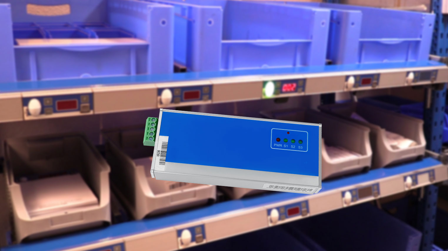 Controller module SUBC2 for small Pick by Light systems.